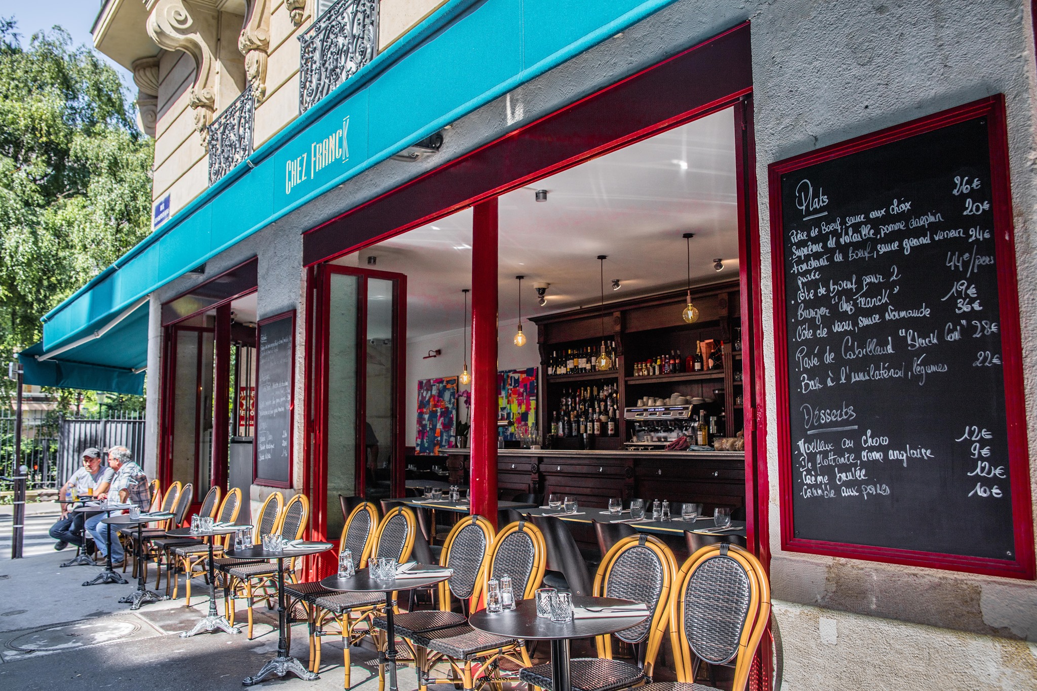 Sélection de vins au bistrot Chez Franck Paris